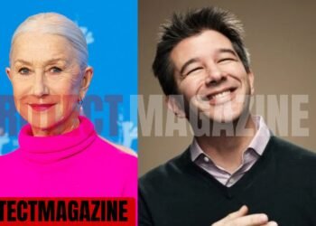 Travis Kalanick and Helen Mirren