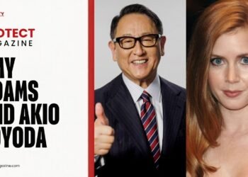 Amy Adams and Akio Toyoda